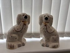 Pair of Beswick Porcelain Spaniel Mantel Dogs – Hand Painted 1378-4 .  9” tall