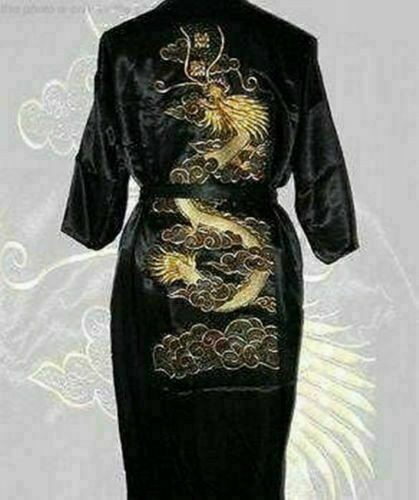 Men retro silk satin kimono - men's,