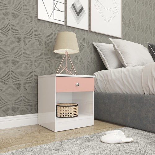 Denver drawer bedside pink - 1,