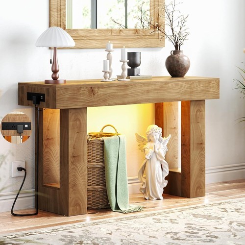 Entryway table with socket - with,