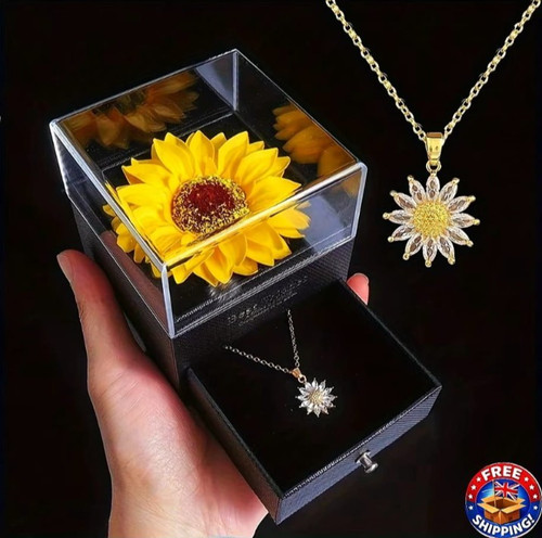 Sunflower necklace gift box - in,