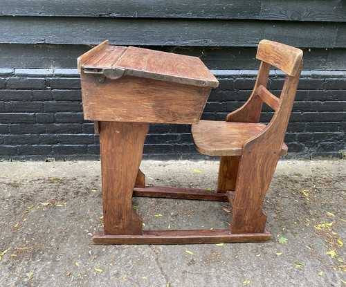 Antique victorian school desk - antique,