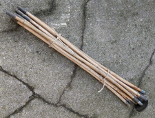 ANTIQUE / VINTAGE SET OF 11 BAMBOO CHIMNEY / DRAIN RODS WITH BRASS FITTINGS