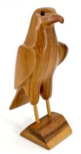 HAND CARVED WOODEN EAGLE SCULPTURE Aguia Morao 13cm