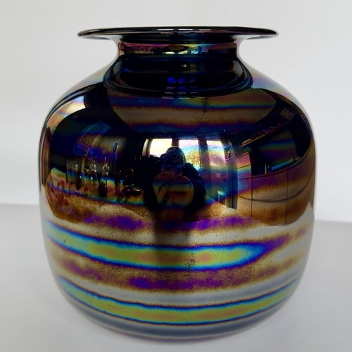 Vintage black glass - black, oil