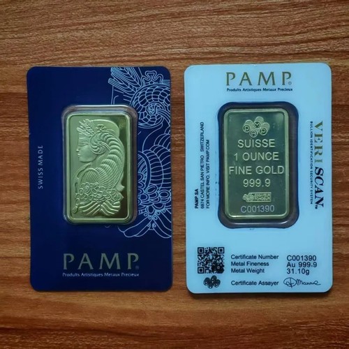 Gold plated 1oz bar - 1oz, –pamp