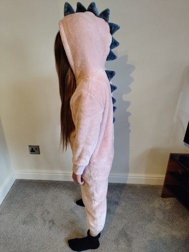 Pink dinosaur girls jumpsuit