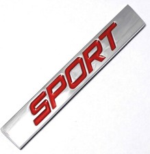 Sport Badge Sticker Red/Chrome