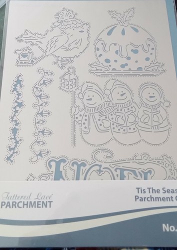 Tattered lace parchment grid - lace,