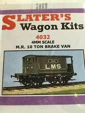 Slaters 4032 4mm Scale M.R.10 Ton Brake Van Plastic Kit 00 Gauge No Wheels T48Po