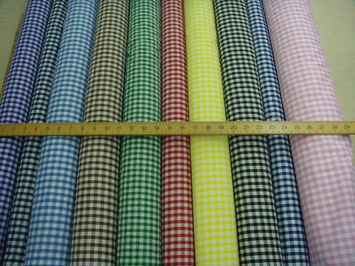 Poly cotton gingham fabric - cotton,