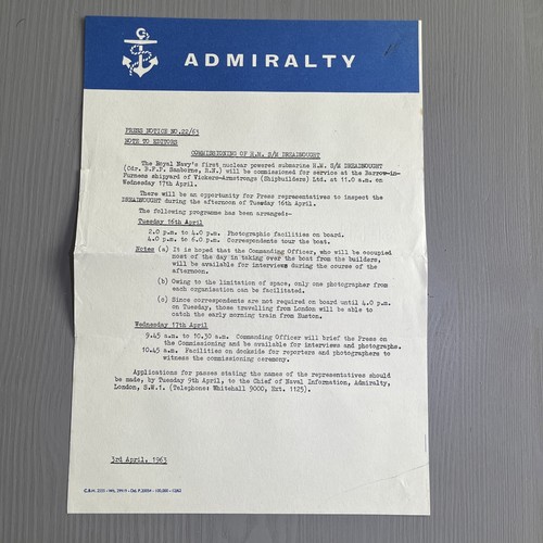 Vintage 1963 admiralty press - admiralty,