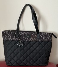 Radley Hilly Fields 2 - Medium Black Quilted Fabric Work Handbag 