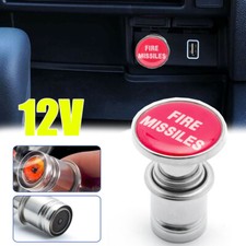 Red Fire Missiles Push Button Car Cigarette Lighter Replace Vehicle Accessories