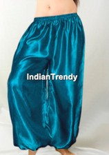 Teal Satin Harem Yoga Pant