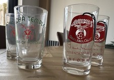 4 Vintage Shriner Fez Glasses