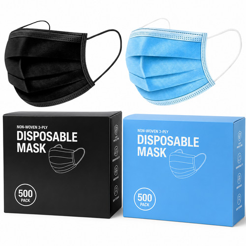 500 1000 black face mask - black,