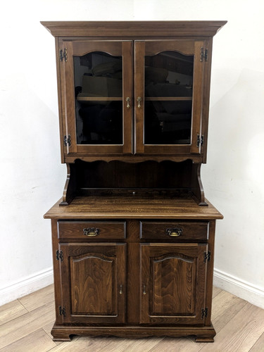Dresser oak effect - oak, glass