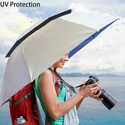 Hands free umbrella hat double - hands,