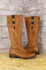 BROWN LEATHER TALL RIDING STYLE BOOTS SIZE 6 / 39 BY COUNTRY JACK USED