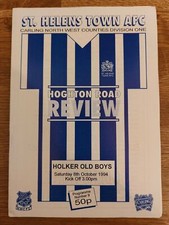 PROGRAMME - Houghton Road Review St Helens Town V Holker Old Boys 8 Oct 1994