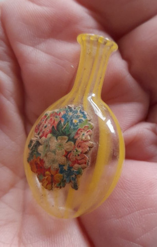Antique glass scent bottle - glass,