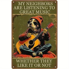 Funny Rock Music Dog Guitar