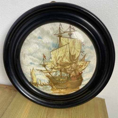 Prattware pot lid sailing - pot,