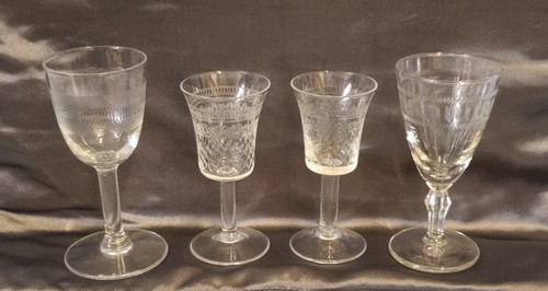 Joblot vintage etched sherry - vintage,