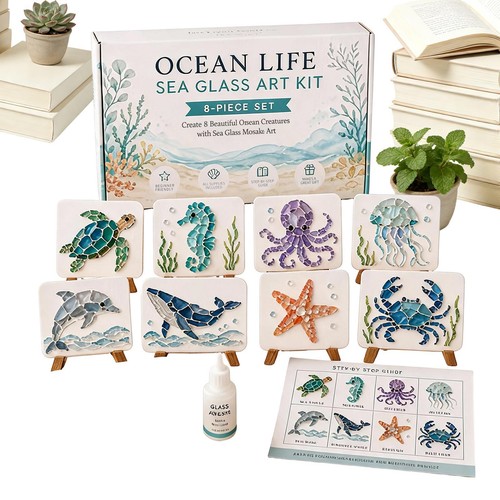 Ocean life acrylic - ocean, mosaic