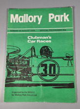 Vintage Clubman's Mallory Park Car Races 1st August 1976 Official Programme