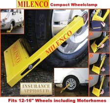 Milenco Compact Wheel Clamp with FREE storage bag fits Caravans & Motorhomes