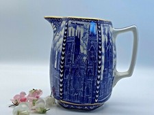 Vintage Wade Jug Cathedrals Porcelain Ringtons Tea Merchants  Blue White 1980'