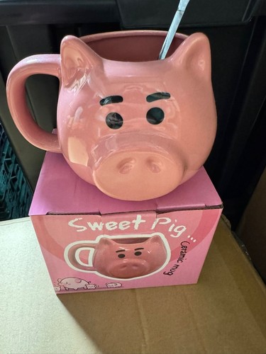 Cute pink pig piggy - pig, mug