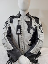 Zara Black White Mens Moto