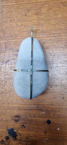 Vintage stone clock - clock, weight