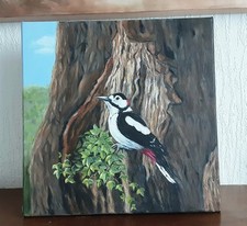   Wildlife  Art  Woodpecker  Birds  Original  Oil   reasonable offer Excepted 
