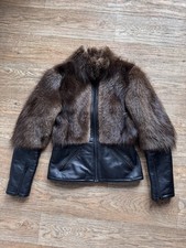 Custom Made Real fur And Leather Jacket Short Slim Fit