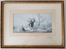 David Shepherd. Double Signed Print 'Trouble Ahead' - Rare