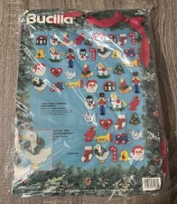 Bucilla Christmas Carnival Ornaments Set of 48 Plastic Canvas Craft Kit Vintage