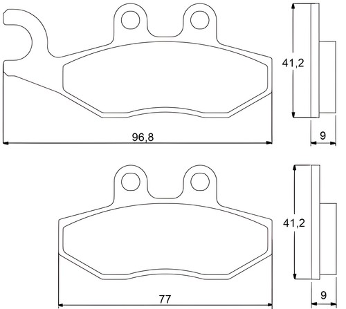 Front recessed brake pads for - brake, pads.