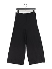 Joseph Women's Trousers W 40 in Black Silk with Cotton Wide-Leg Chino