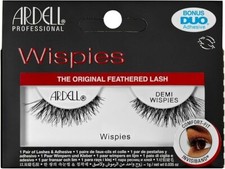 Ardell Demi Wispies False Eyelashes + Duo Glue - 1 Pair, Vegan, Clear Band