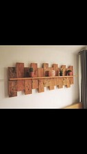 Large Headboard Wooden Shelving Unit Or Long Feature Shelving Unit Stained 