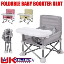Baby Travel Booster Seat with Tray Toddler Portable Folding Chair Indoor Outdoor