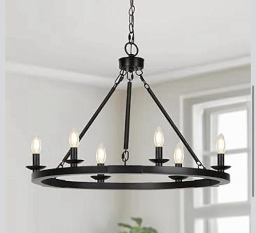Black farmhouse chandelier - farmhouse,