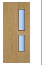 Pre-Finished Glazed Oak Fire Door 760mm x 1995 mm x 42 mm