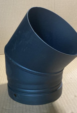 5" inch x 90 Degree Stove Flue Pipe Elbow, Satin mattvitreous Finish