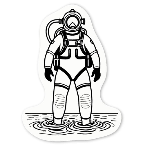 Deep sea diver decal - sea, diver'