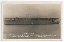 HMS ARGUS Aircraft Carrier KING GEORGE V CLYDE VISIT 1920 Royal Navy RP PC